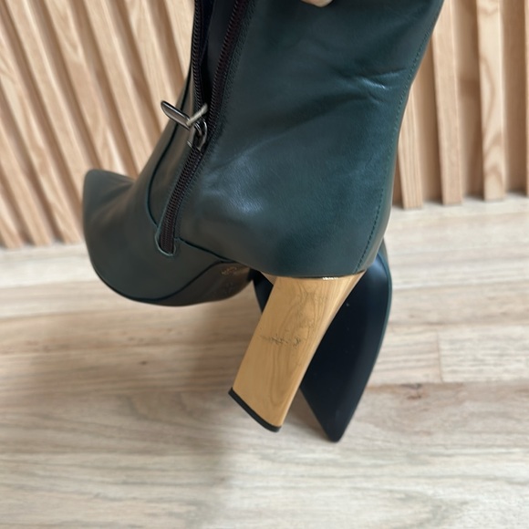 Icone Genuine Leather Green/Gold Ankle Boots size 8US 39EUR - Picture 8 of 9
